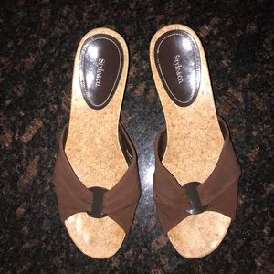 Vintage Style & Co. Brown Wedge Sandals